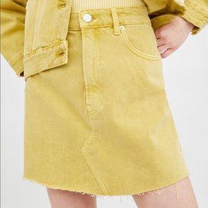 Zara Yellow Denim Mini Skirt